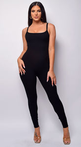 Raeni Black Snatched Open Back Jumpsuit